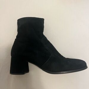Prada black suede sock boots
